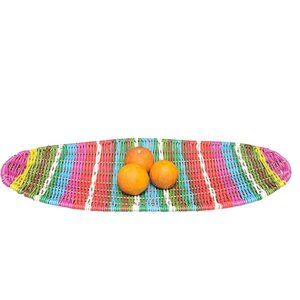 Chumbak Plastic Woven Basket- 18 in long!!! Colorful - Fruit and Veggie basket!!